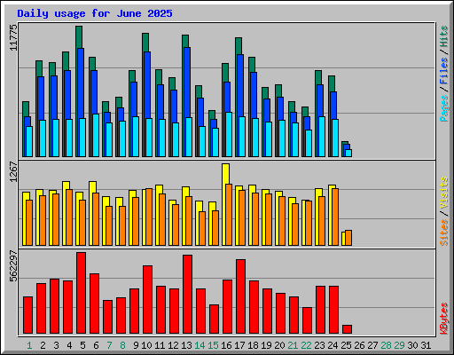 Daily usage for June 2025